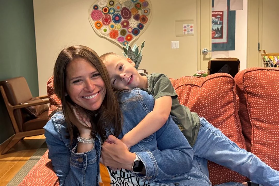 Mom and 4-year-old Marky at Seattle RMHC