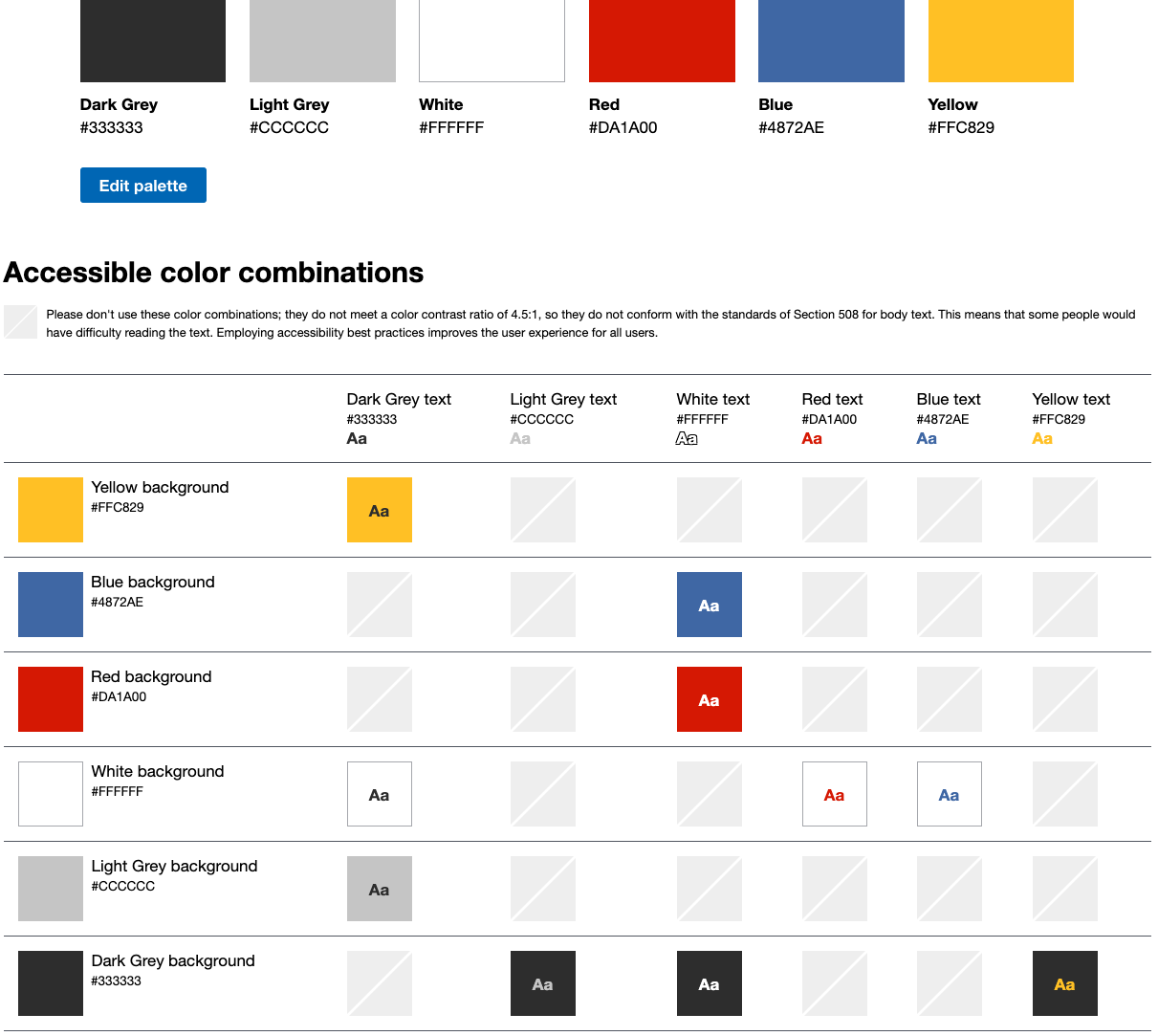 accessible color palette